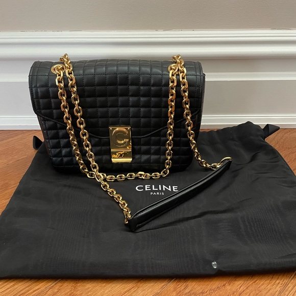 CELINE Calfskin Quilted Medium C Bag Black - Picture 4 of 16